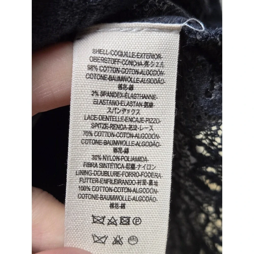 Women's Free People Medium Lace Up Victorian Military Jacket Lace Trim Witchy